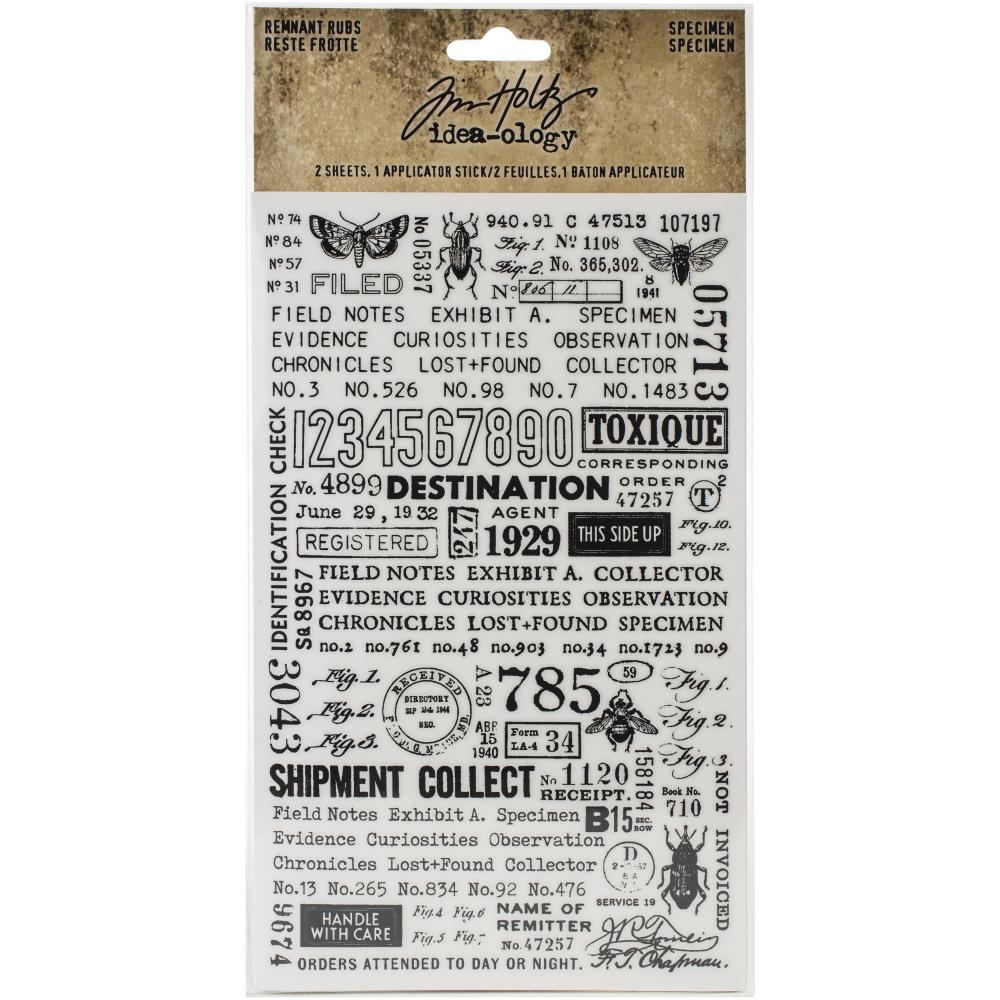 Tim Holtz Idea-Ology - Remnant Rubs Transfers - Specimens