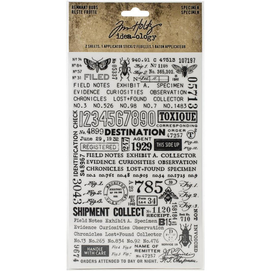 Tim Holtz Idea-Ology - Remnant Rubs Transfers - Specimens