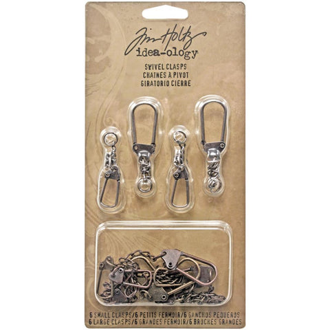 Tim Holtz IdeaOlogy Swivel Clasps Fasteners with Chain in the pack