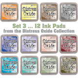 image showing the colours of Set 3 of Distress Oxide Ink Pad from Tim Holtz and Ranger, for sale at Art by Jenny in Australia 