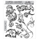 Scrollwork ... set of 8 cling rubber stamps by Tim Holtz