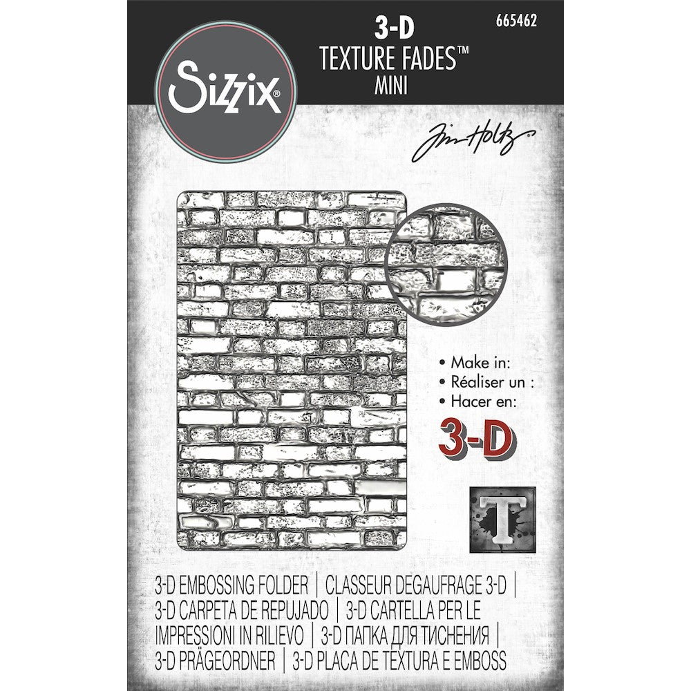 Brickwork - Tim Holtz Sizzix 3D Texture Fades Mini Embossing Folder