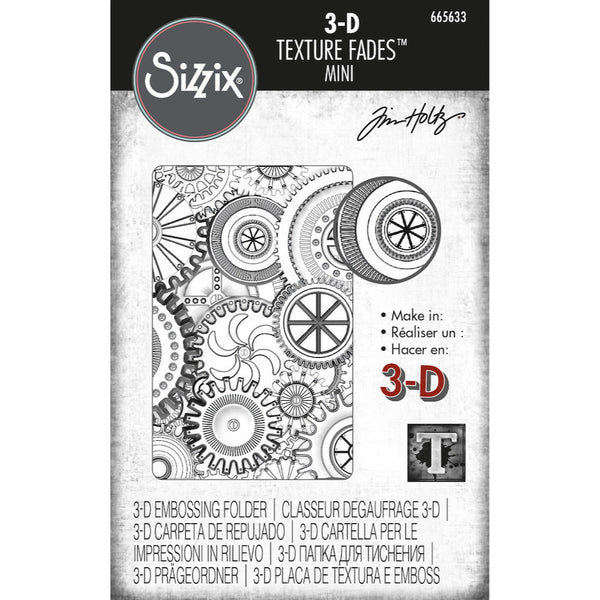 Mini Mechanics - 3D Texture Fades Embossing Folder ... by Tim Holtz and Sizzix (no.665633)