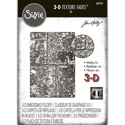 Industrious - 3D Texture Fades Embossing Folder ... by Tim Holtz and Sizzix (no.665754).