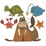 Tim Holtz Thinlits Colorize Dies by Sizzix - Under the Sea 2 - Walrus and Friends