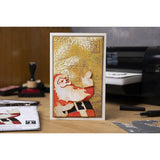 an example of a Christmas card made using Retro Santa - Sizzix Thinlits die cutting templates by Tim Holtz. A wonderful vintage design of Father Christmas or Santa Claus (no.666071). 