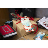example of a gift tag made using Retro Santa - Sizzix Thinlits die cutting templates by Tim Holtz. A wonderful vintage design of Father Christmas or Santa Claus (no.666071). 