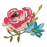 example of the Brushstroke Flowers (no.4, the Rose) ... Thinlits - Die Cutting Templates by Tim Holtz and Sizzix (no. 665849).