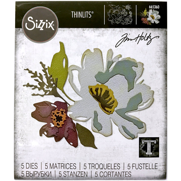 Brushstroke Flowers no.3 ... Thinlits Die Cutting Templates by Tim Holtz, made by Sizzix (no.665360)