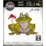 Myron  ... Thinlits - Colorize Die Cutting Templates by Tim Holtz and Sizzix (no. 665998). A wonderful fun frog (or toad) with a toadstool.