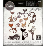 Mischievous Cats  ... Thinlits Die Cutting Templates by Tim Holtz and Sizzix (no. 665996). 8 (eight) purrfectly fabulous felines.