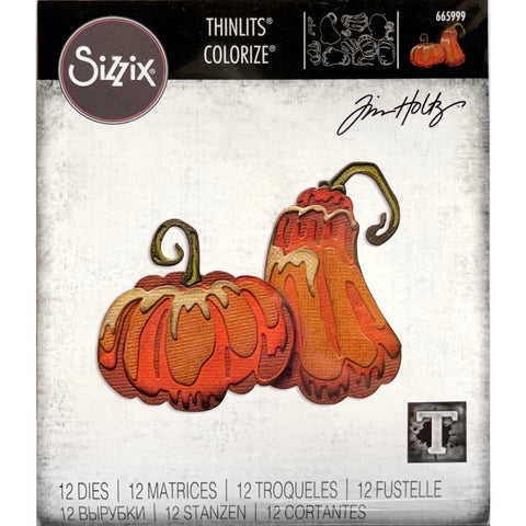 Pumpkin Duo  ... Thinlits - Colorize Die Cutting Templates by Tim Holtz and Sizzix (no. 665999). Pair of ripe pumpkins.