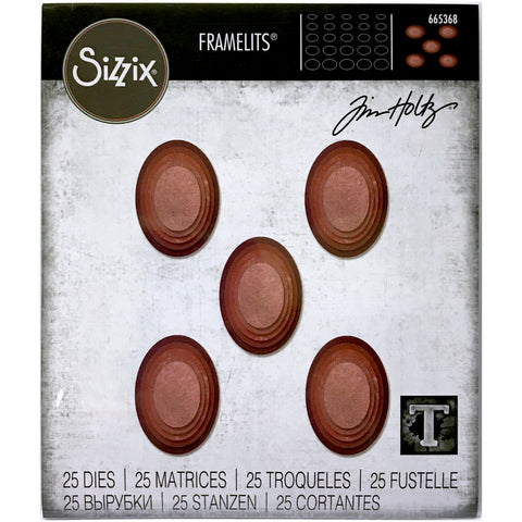 Stacked Tiles - Ovals ... Thinlits (Framelits) - Die Cutting Templates by Tim Holtz and Sizzix (665368)