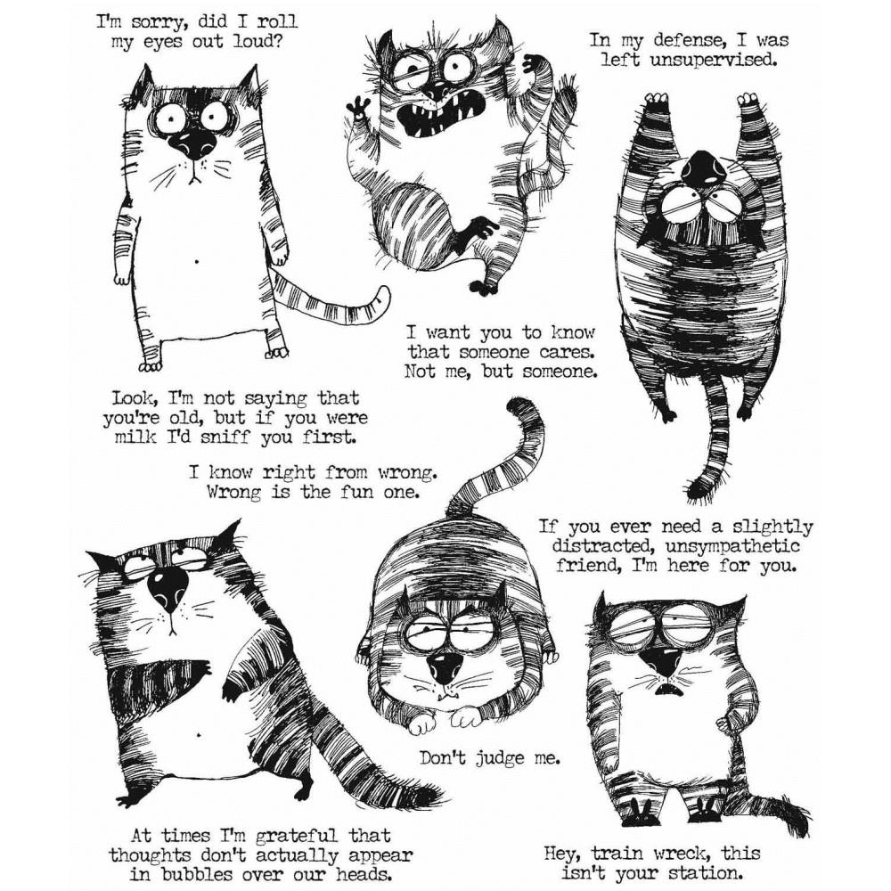 images of Tim Holtz Cling Stamps - Snarky Cat