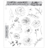 Floral Elements ... rubber stamp set by Tim Holtz - 18 (eighteen) designs (CMS445).  Enjoy creating art every day using this beautiful collection of flowers, flower buds, leaves and foliage