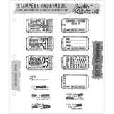 Odds and Ends ... stamp set by Tim Holtz and Stampers Anonymous - 13 (thirteen) cling mounted red rubber stamps (CMS100).   A wonderful collection of vintage tickets, with quotes 