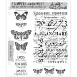 Papillon ... Tim Holtz Cling Stamps - Butterflies, Moths and Backgrounds