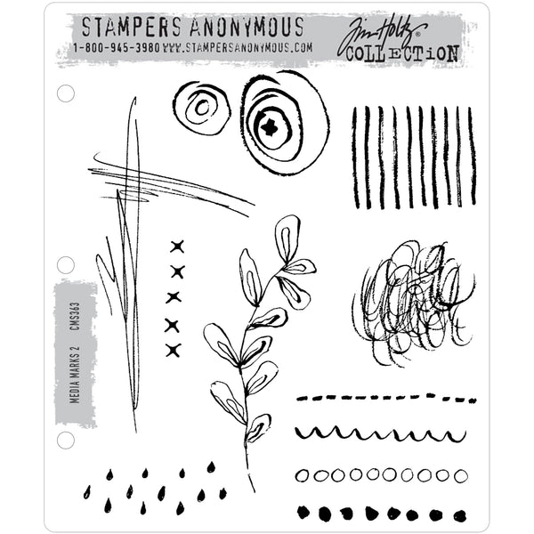 Media Marks 2 ... Doodles and Scribbles with Style! - set of 11 rubber stamps by Tim Holtz.