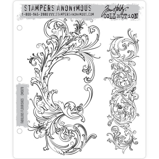 Tim Holtz Cling Stamps - Fabulous Flourishes