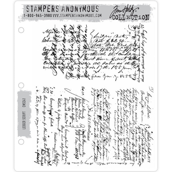 Tim Holtz Cling Stamps - Ledger Script