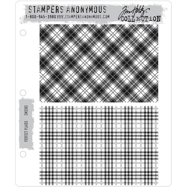 Tim Holtz Cling Stamps - Perfect Plaids