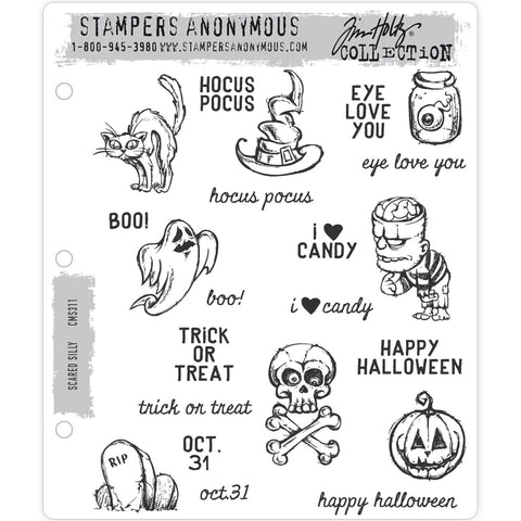 Tim Holtz Cling Stamps - Scared Silly