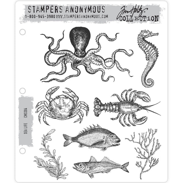 Tim Holtz Cling Stamps - Sea Life