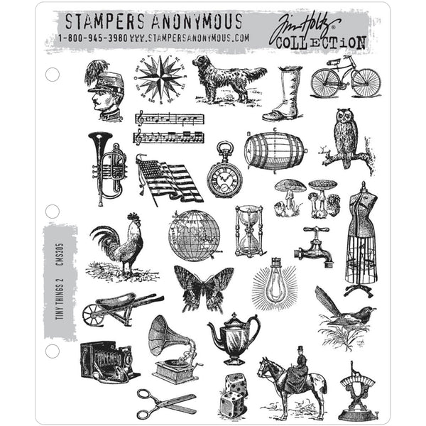 tim holtz stampers anonymous rubber stamp set called Tiny Things no2