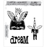Winged Things (no.2) ... rubber stamps by Tim Holtz and Stampers Anonymous (CMS025). 3 (three) designs with 2 angels and 1 word.