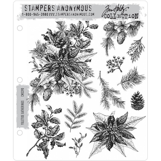 Yuletide Gatherings ... 11 rubber stamps by Tim Holtz (CMS390) at Art by Jenny