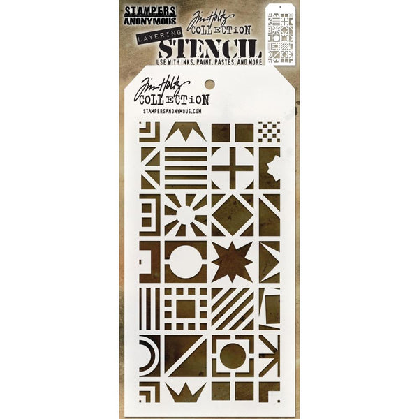 Patchwork Cube ... layering stencil by Tim Holtz (THS123)