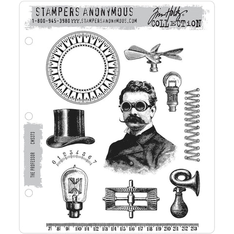 Tim Holtz Cling Stamps - The Professor cms373