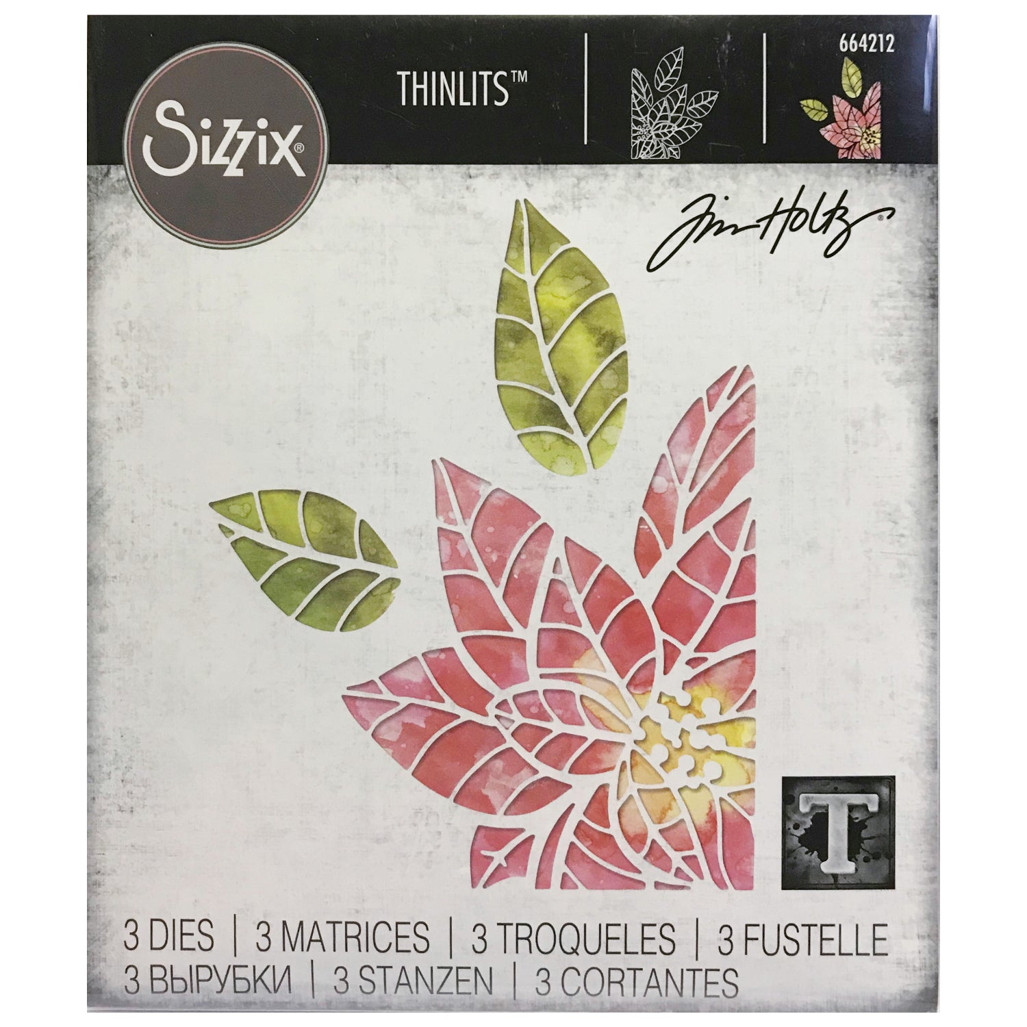 Tim Holtz Thinlits Dies by Sizzix - Poinsettia Pieces