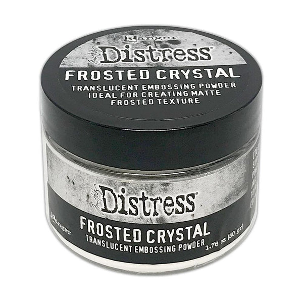 Tim Holtz Distress Frosted Crystal clear matte embossing powder for sealing and priming, photo of new 2022 packaging