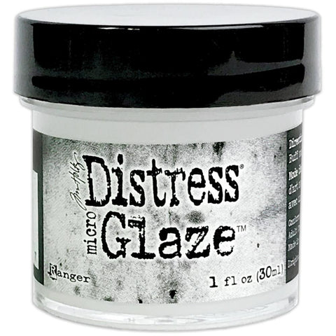 Distress Micro Glaze by Tim Holtz and Ranger. 1 fl oz (30ml) jar with a thick waxy substance that works as a sealer for watercolours, Distress inks and mixed media.