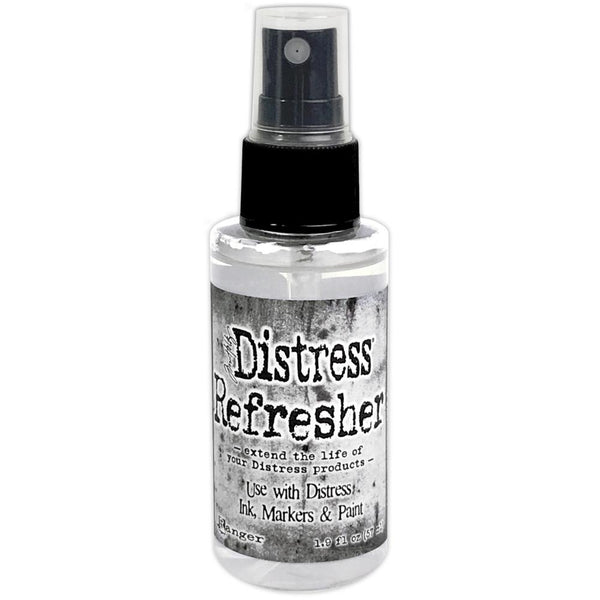 Distress Refresher - in a Spray ... by Tim Holtz. 1.9 fl oz bottle with a sprayer nozzle for reviving Distress Ink Pads and creating faux fabric.
