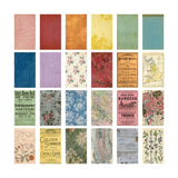 Backdrops (volume 5) - Idea-Ology by Tim Holtz ... a wonderful eclectic collection of printed memorabilia papers in vibrant range of colours. Double sided cardstock with a smooth matte finish. Sheet size is 6"x10". 24 (twenty four) sheets, each with a different design (total of 48 designs). TH94309. Photo of the front patterns.
