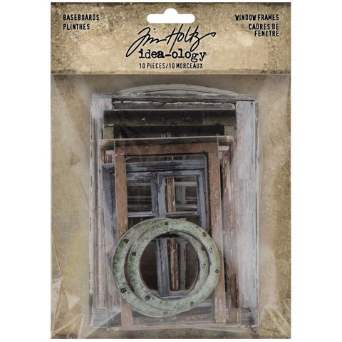 Baseboard Window Frames ... by Tim Holtz Idea-Ology ... pack of 10 vintage styled rustic chipboard paper frames.
