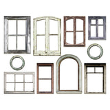 examples of Baseboard Window Frames ... by Tim Holtz Idea-Ology ... pack of 10 vintage styled rustic chipboard paper frames.