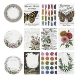 Transparent Layers ... Idea-Ology Layers by Tim Holtz ... variety of vintage imagery printed on clear acetate to use as embellishments for decorations, mixed media, cardmaking, papercraft, scrapbooking and visual arts. 12 (twelve) pieces featuring round floral frames, forest scene, butterflies, colourful swatch sheets and more.  TH94326