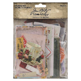 Palette - Ephemera ... Idea-Ology by Tim Holtz ... die cut paper embellishments for decorations, displays and ornaments, mixed media, cardmaking, papercraft, scrapbooking and visual arts (135 pieces).    This beautiful collection of paper pieces features a curated selection of vintage imagery, nature inspired patterns, typographical elements, labels, book pages, documents and other nostalgic images. TH94317