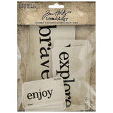 Flashcards ... by Tim Holtz Idea-Ology - Double sided rectangular cards in 3 (three) sizes, with words, thoughts and ideas printed on each side in bold easy to read lettering. 45 cards.