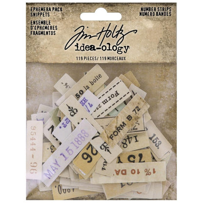 Tim Holtz Idea-Ology - Ephemera Snippets - Number Strips - 119 Pieces