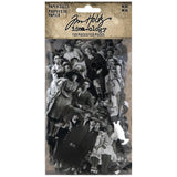 Paper Dolls, Mini ... by Tim Holtz Idea-Ology - 133 printed and die cut to shape, vintage photos, memorabilia and salvaged images for scrapbooking, mixed media, cardmaking and other visual arts.  Capture timeless nostalgia with Paper Dolls in teenie weenie miniature form by Tim Holtz. 