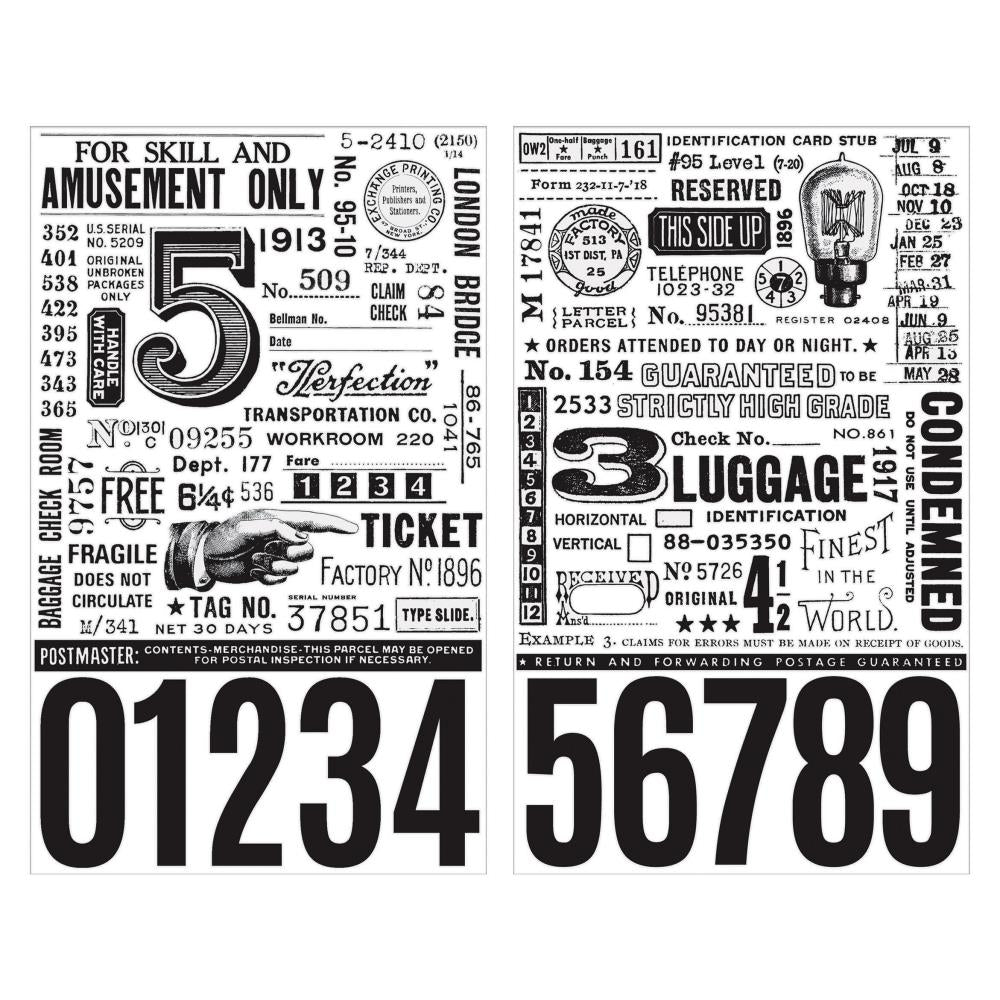 examples of the designs for Rubons  - Tim Holtz Idea-Ology Embellishments for Papercrafts and Visual Arts