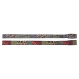 Patchwork Linen Design Tape, 2 Rolls ... by Tim Holtz Idea-Ology - 2 (two) rolls of decorative adhesive backed fabric strips each 1" wide, 3 yards (2.74 m) long. 1 (one) of each design (TH94230).  Add a touch of vintage with this pack of beautiful vintage textiles and tapestry prints. Textured and soft, Tim Holtz Linen Tape is easy to cut to size with scissors or a craft knife, then simply peel off the backing sheet and stick onto your surface.- picture shows overview of designs