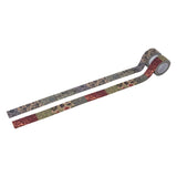 Patchwork Linen Design Tape, 2 Rolls ... by Tim Holtz Idea-Ology - 2 (two) rolls of decorative adhesive backed fabric strips each 1" wide, 3 yards (2.74 m) long. 1 (one) of each design (TH94230).  Add a touch of vintage with this pack of beautiful vintage textiles and tapestry prints. Textured and soft, Tim Holtz Linen Tape is easy to cut to size with scissors or a craft knife, then simply peel off the backing sheet and stick onto your surface. - picture shows repeated designs