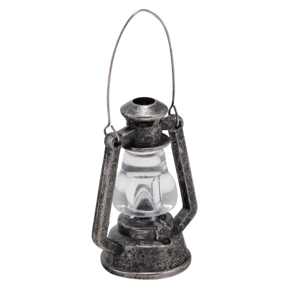 Tim Holtz vintage styled lantern - Idea-Ology Mini Display Piece for Home Decor and Visual Arts, angled side view