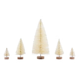 example of the five Woodland Trees - Woodland Trees - Tree Lot, Assorted Sizes - by Tim Holtz Idea-Ology, Christmas ... natural bristle pine trees in 3 sizes (5 trees in total), used for decorations, displays and ornaments, mixed media, papercraft, and visual crafts. Sizes (approx) : two 1 1/2" tall, two 2 1/2" tall, one 4 1/2" tall.