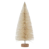 Woodland Trees, 5 inch tall - by Tim Holtz Idea-Ology ... for decorations, displays and ornaments, mixed media, cardmaking, papercraft, scrapbooking and fun creativity. Pack of 3 (three) natural bristle trees with wire trunk and wooden base. Photo of a ready to use tree.